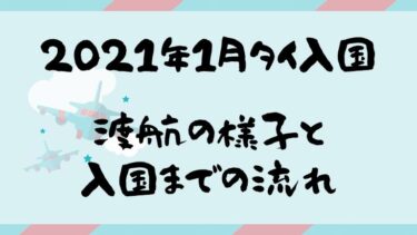2021年1月にタイ入国、渡航の様子と入国までの流れ